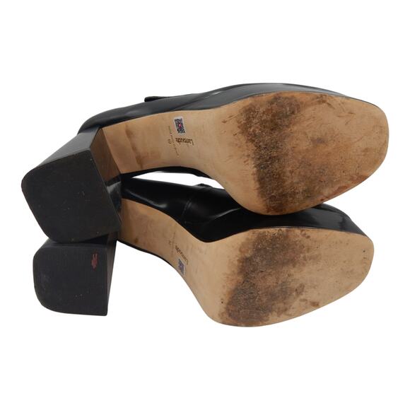 Larroude Emma Leather Block Heels Mary Jane Platform Pumps Shoes Black Size 10 - Picture 7 of 10